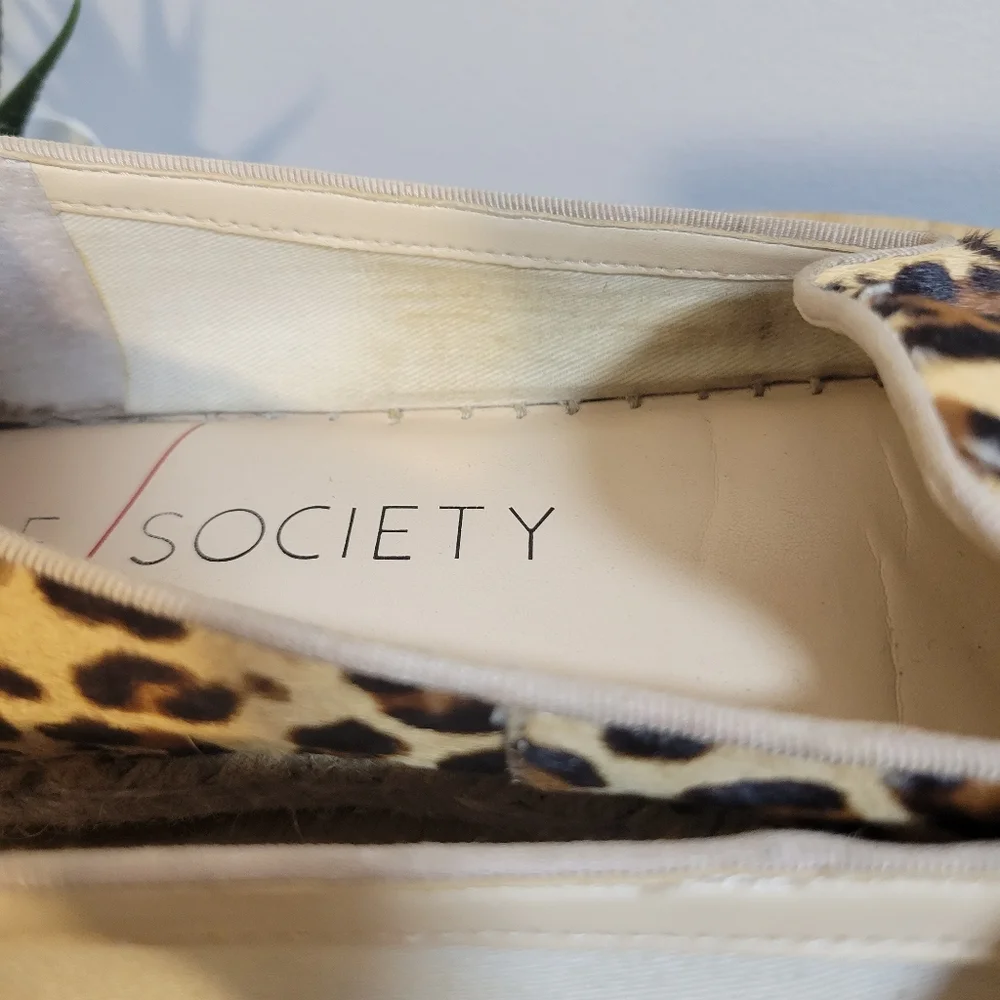 SOLE SOCIETY Sammah leopard cow hair espadrille slip on loafer